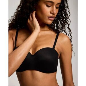 Soma Enbliss Wireless Stay Put Strapless Bra 40C Black Full Coverage